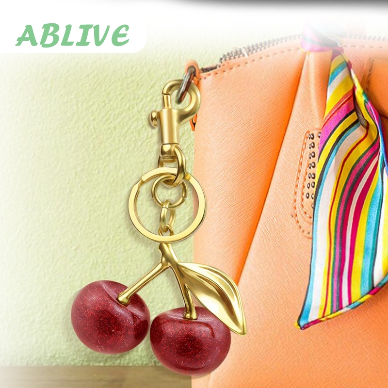 Gantungan Kunci Tas Lucu Aesthetic Cherry Gantungan Tas Imut Fashion Korea