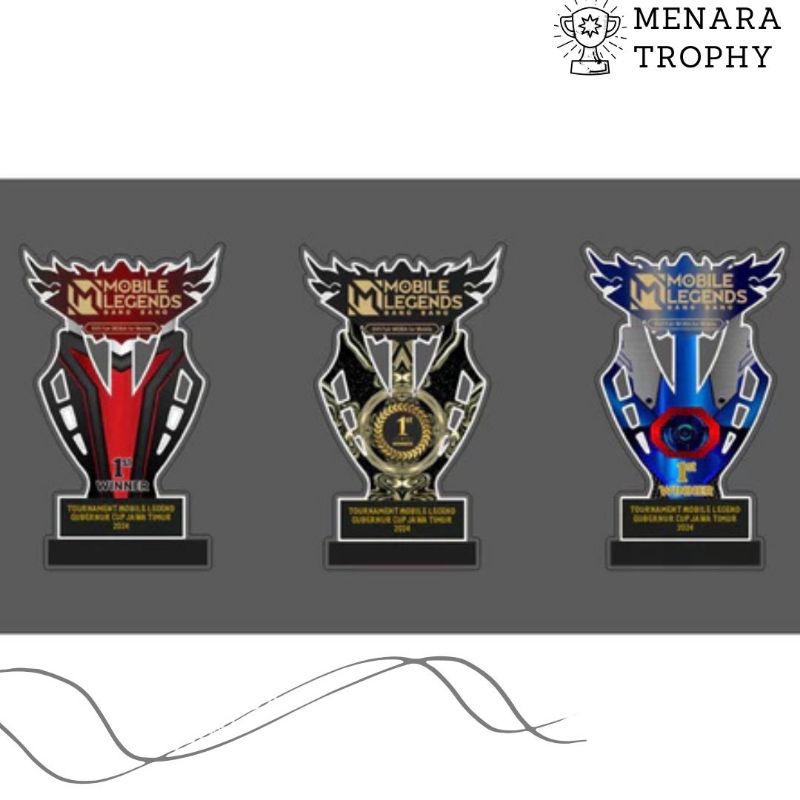 Piala Mobile Legend Trophy Mobile Legend Kejuaraan Mobile Legend Bahan Akrilik Free Design Custom