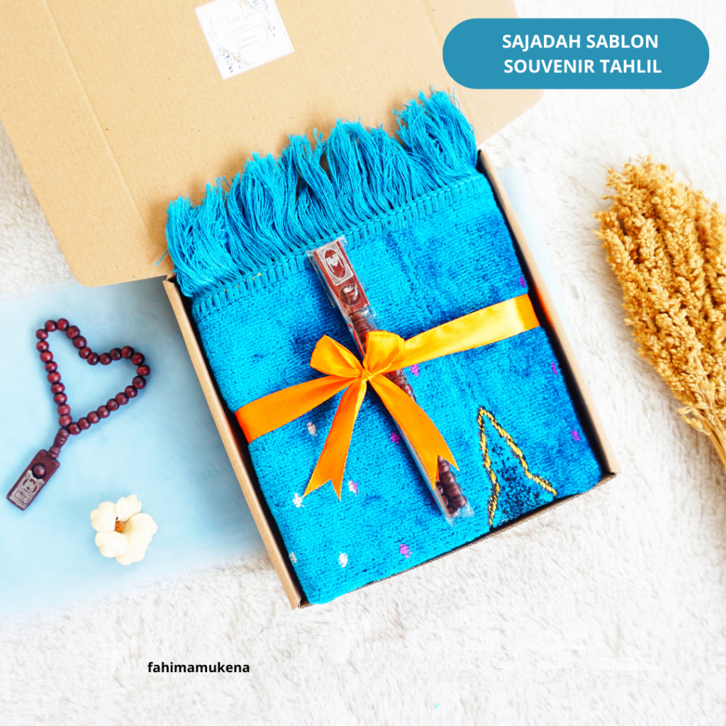 GROSIR SOUVENIR PENGAJIAN TAHLILAN 40 HARI 1000 HARI 100HARI ORANG MENINGGAL - Sajadah Bludru Sablon