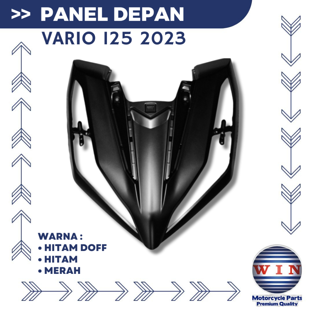 Panel Depan Tameng Pelindung Rangka Depan Cover Front Honda Vario 125 LED New 2023 Merk WIN
