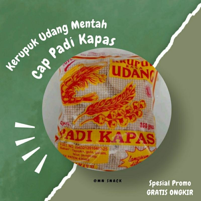 

Kerupuk Udang Mentah Cap Padi Kapas Kemasan 250 Gram