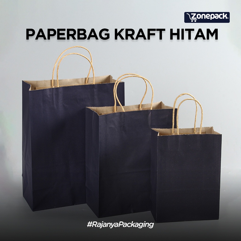 

Paperbag Kraft Polos Warna Hitam | Paperbag Shopping Bag | Tas Kertas Polos Kraft | Paper Bag Kado souvenir wedding packing olshop