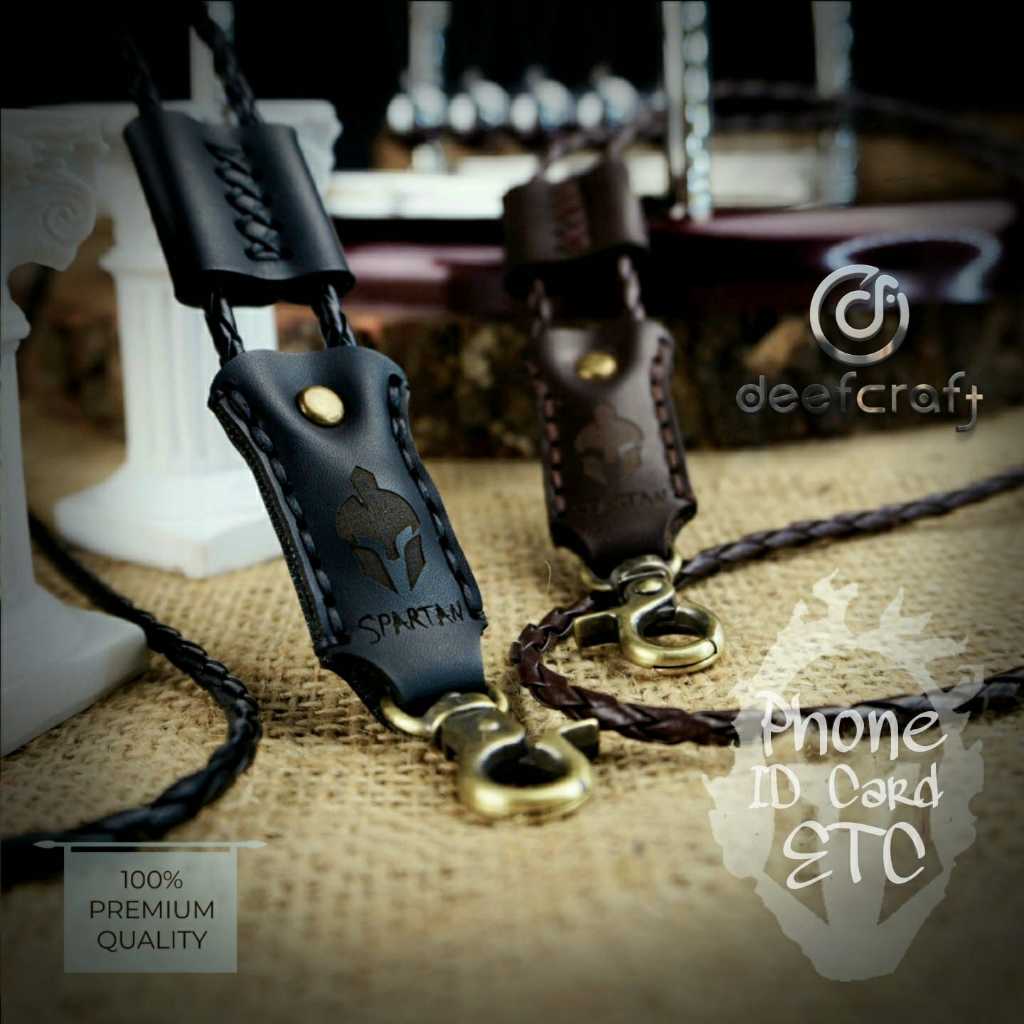 

Lanyard Vintage Spartan free 3 karet o-ring / lanyard kepang universal / tali gantungan id card / name tag....dll