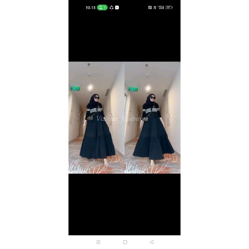 Vizhyaua Hijab Dress Hitam Wanita