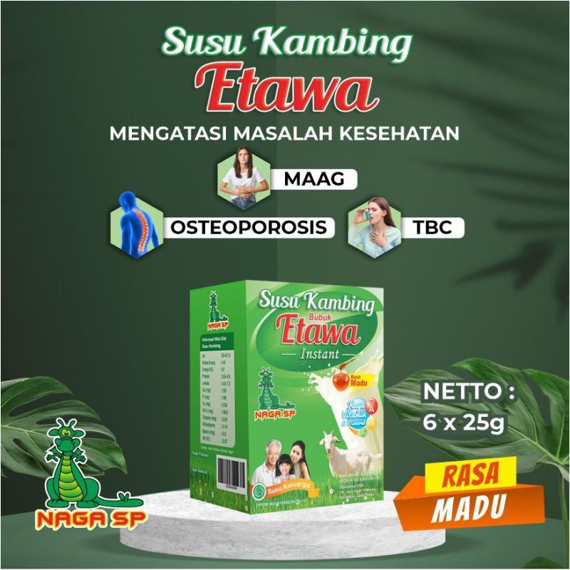 

Susu Kambing Etawa Instant Rasa Madu 6 X 25 gram