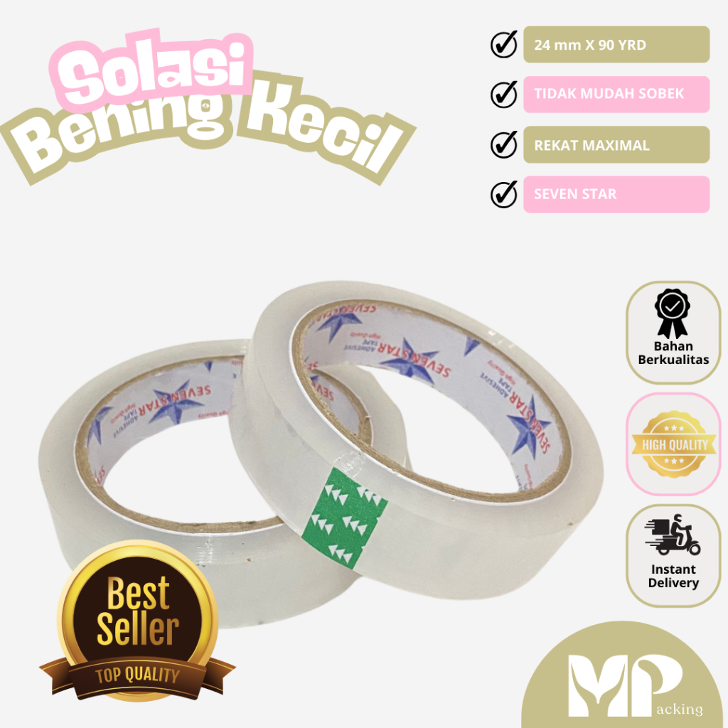 

Isolasi Solasi 24 mm Solatip Bening Transparan 1 inch