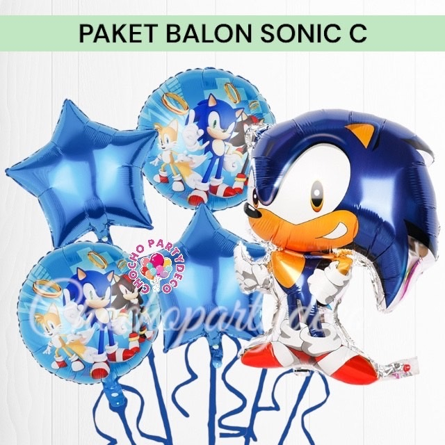 Paket Balon SONIC THE HEDGEHOG C / Dekorasi Ulang Tahun Super Sonic
