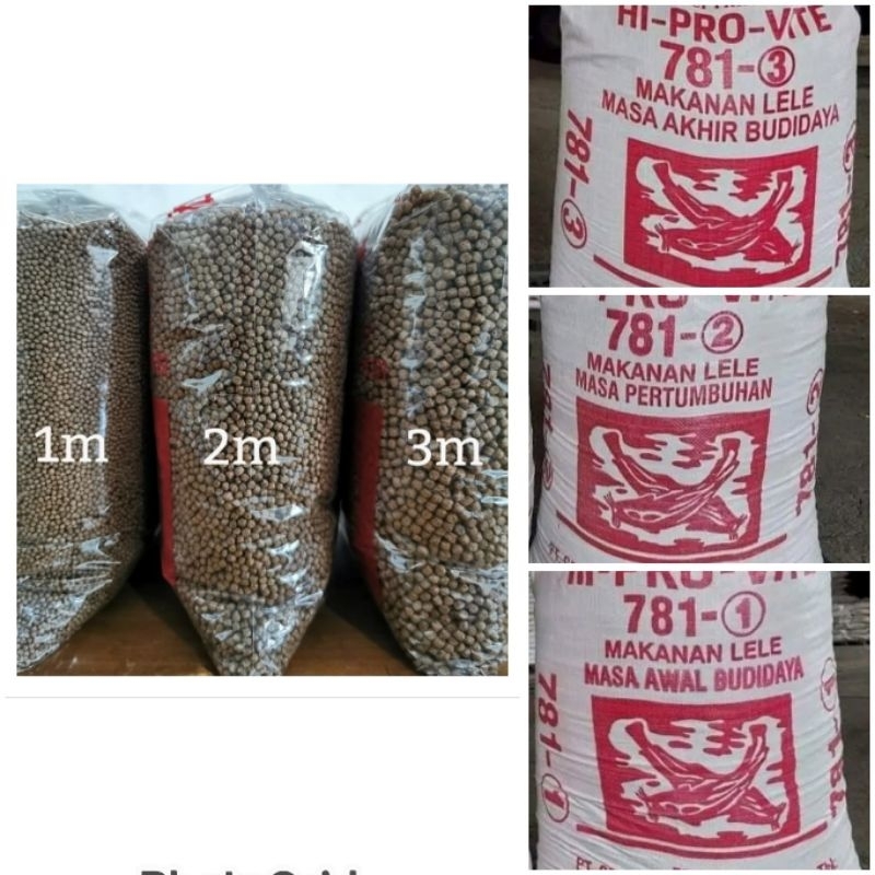 Pellet terapung 781-1 781-2 781-3 782-4 hi pro vite pakan ikan lele nila gurami 1kg