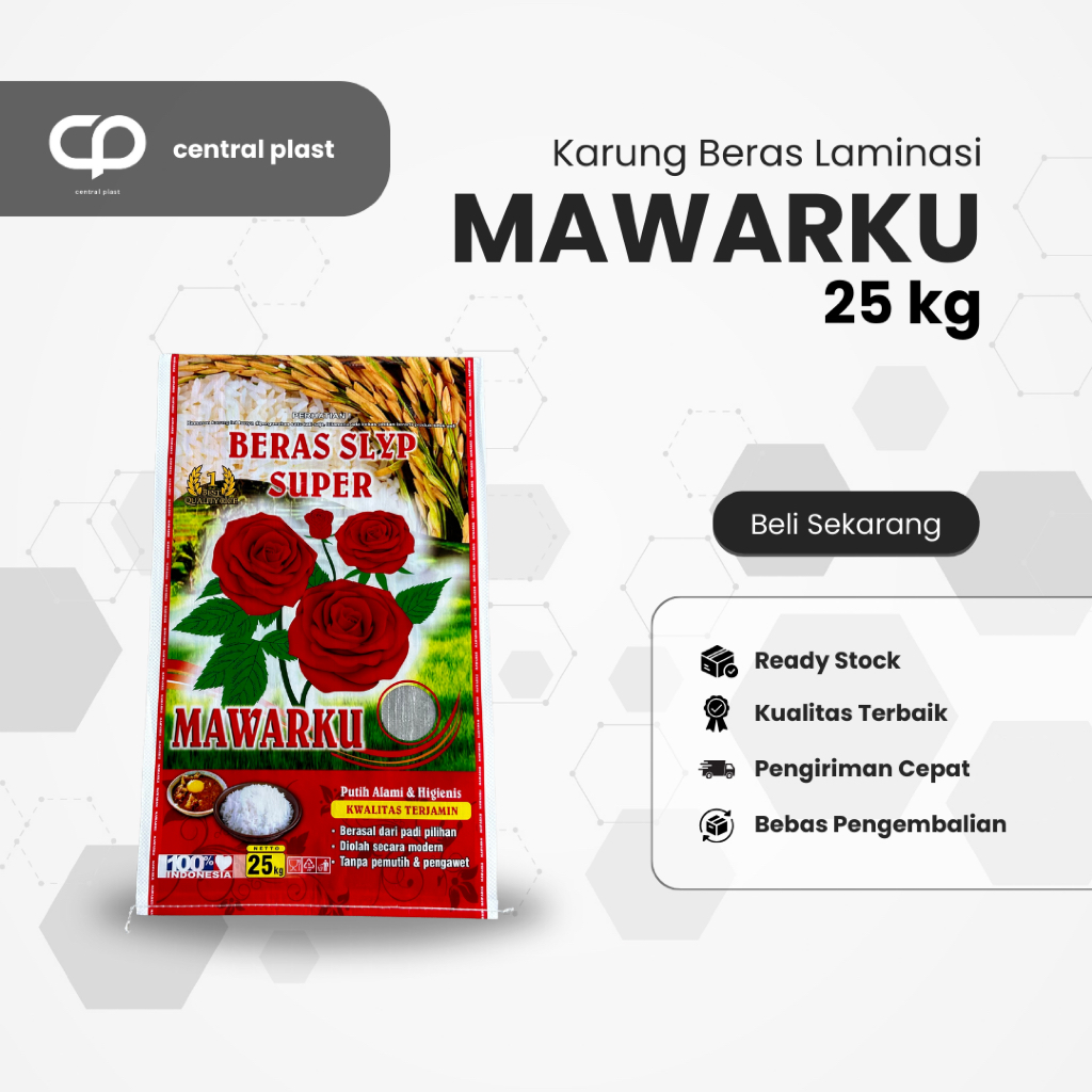 Karung Beras Laminasi 25 kg Cap Mawarku