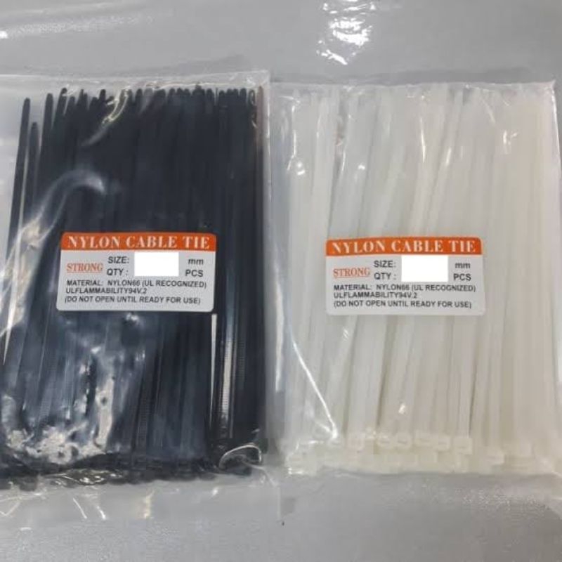 

kabel ties nylon tebal 2,5 x panjang 10 15 20 cm / 100 150 200 mm tebal hitam putih taiwan termurah