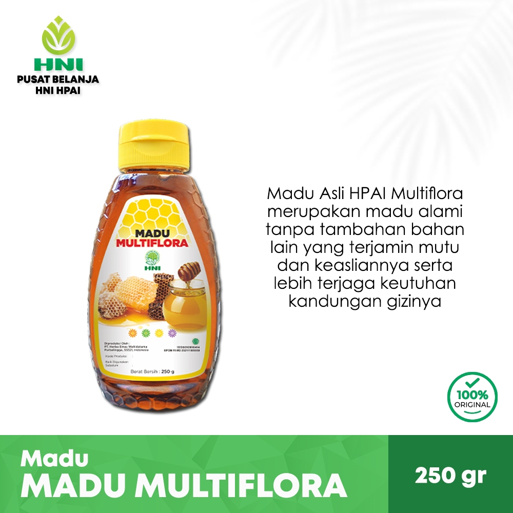 

MADU MULTIFLORA HNI 250 gr Original Madu Murni Alami