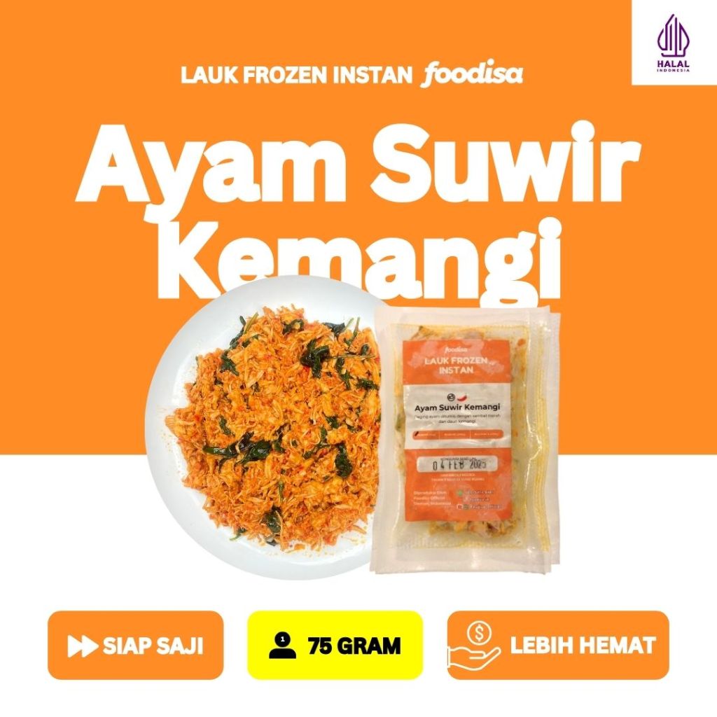 

FOODISA - Ayam Suwir Kemangi (75 Gram) - Lauk Frozen Instant Praktis Siap Saji