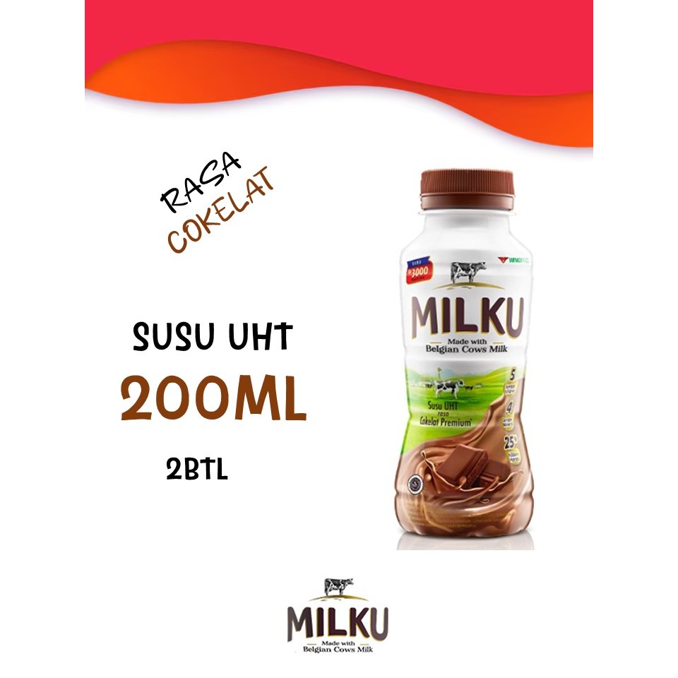 

Milku Susu UHT Rasa Coklat Premium 200 ml x2 botol