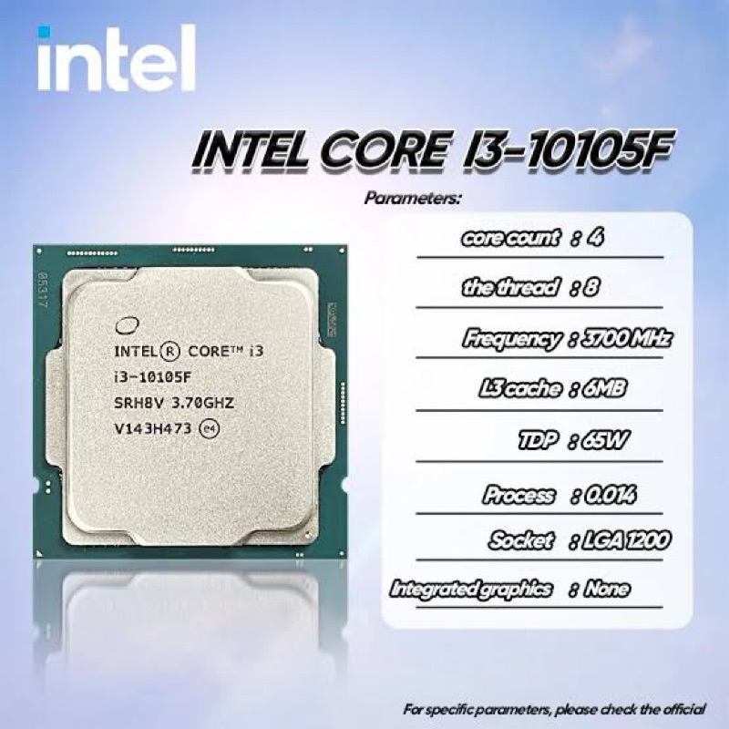 Intel Core i3-10105F Tray Second Kondisi Aman Pemakaian Sehari-hari