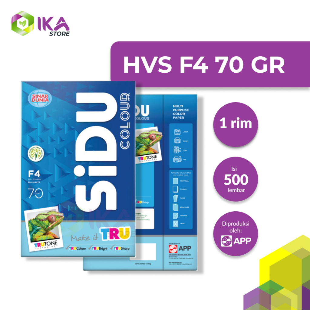 

KERTAS HVS F4 70 GR SIDU (SINAR DUNIA)
