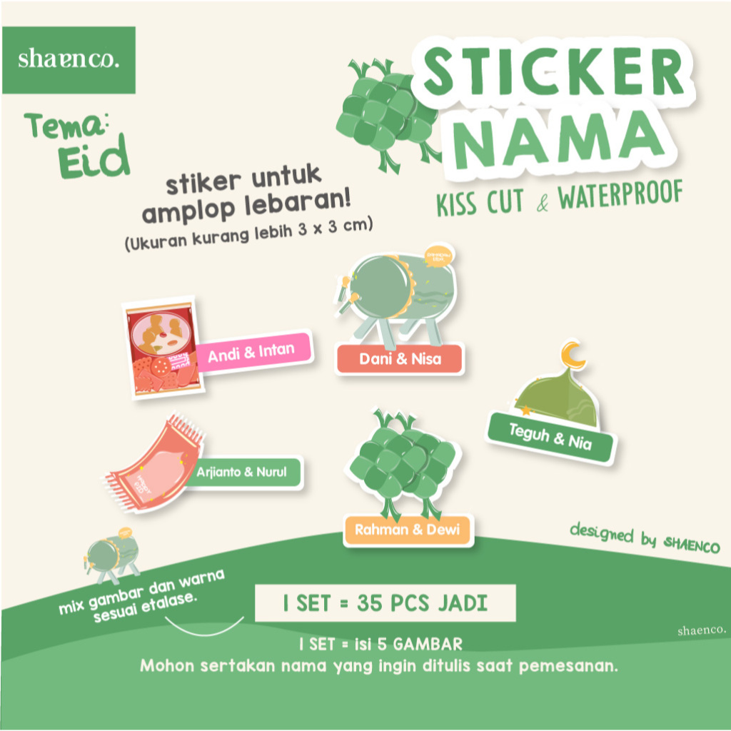 

STIKER NAMA ANGPAO AMPLOP LEBARAN EID MUBARAK IDUL FITRI RAMADHAN