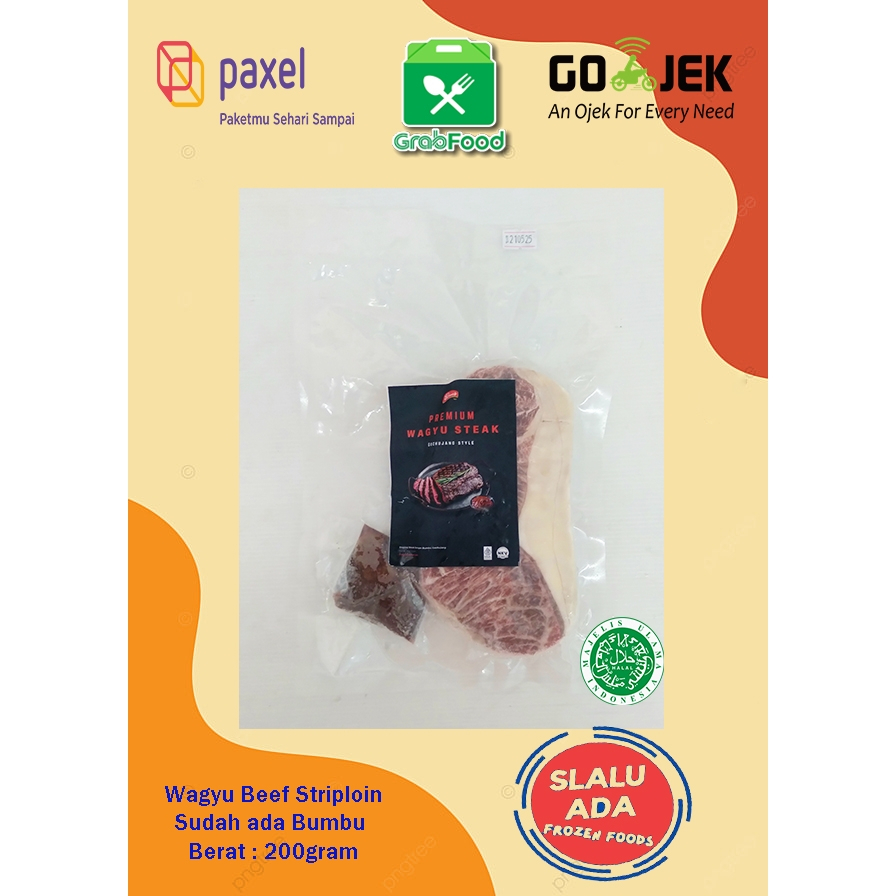 

Daging Steak Wagyu Striploin Premium Sudah Ada Bumbu Berat 200gram