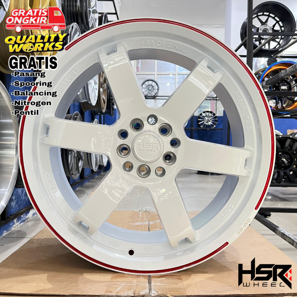 Hsr Wheel Rai-S3 R18 Velg Palang 6 Putih Buat Mobil Xpander, All New Veloz, New Livina