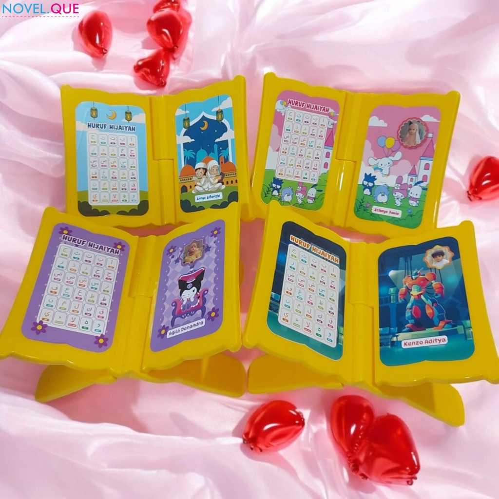 Meja Rekal AL-Quran  Anak Custom Nama dan Foto Bahan Plastik Kokoh Anti Air TANPA PO