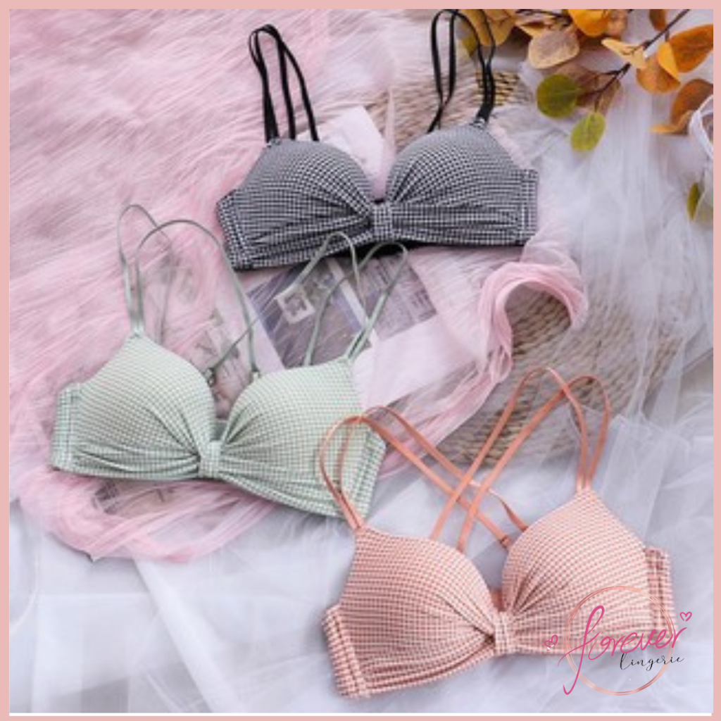 Forever_Bra Push Up BH Sexy Pakain Dalam Wanita Jepang Seksi Model Grid Kotak 1050