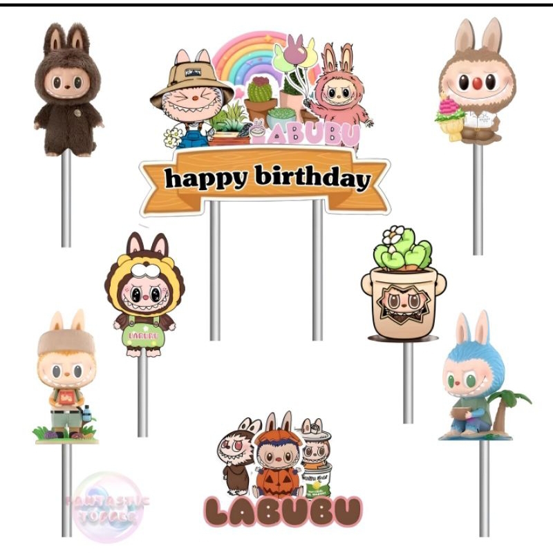

Toper Labubu - hiasan kue toper karakter - decorasi cake