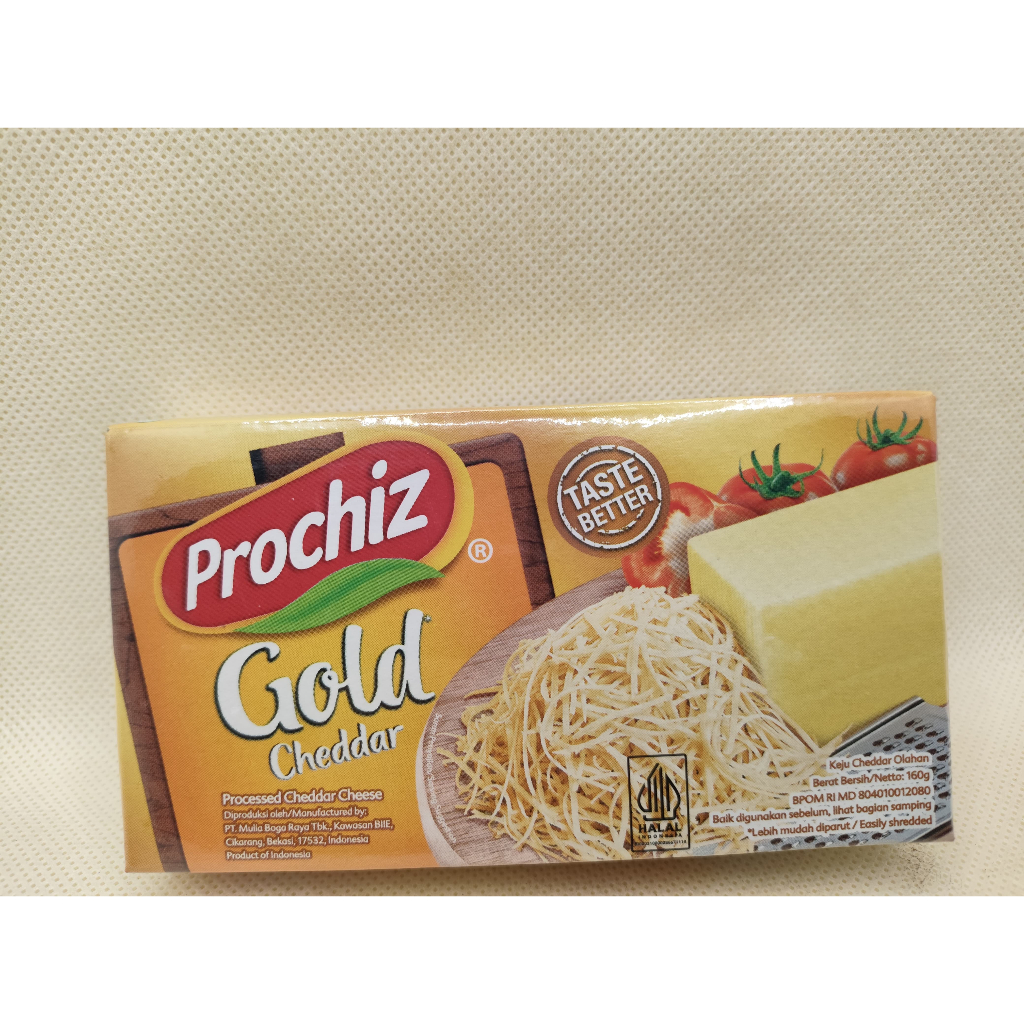 

Keju Prochiz Gold Cheddar 160 Gr