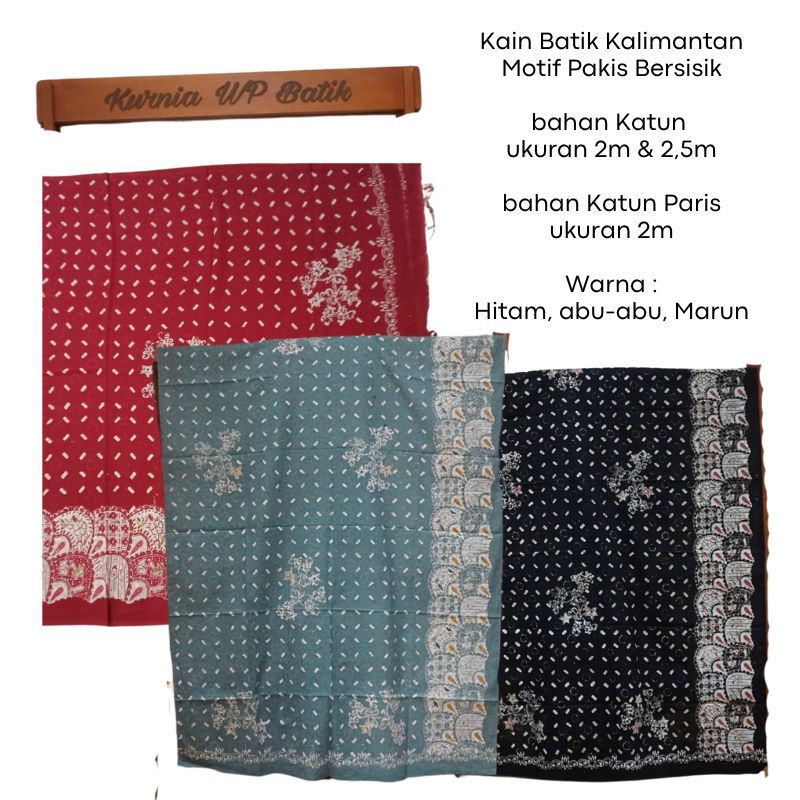 Kain Batik Cap,Batik Kaltim Balikpapan Motif Pakis Sisik