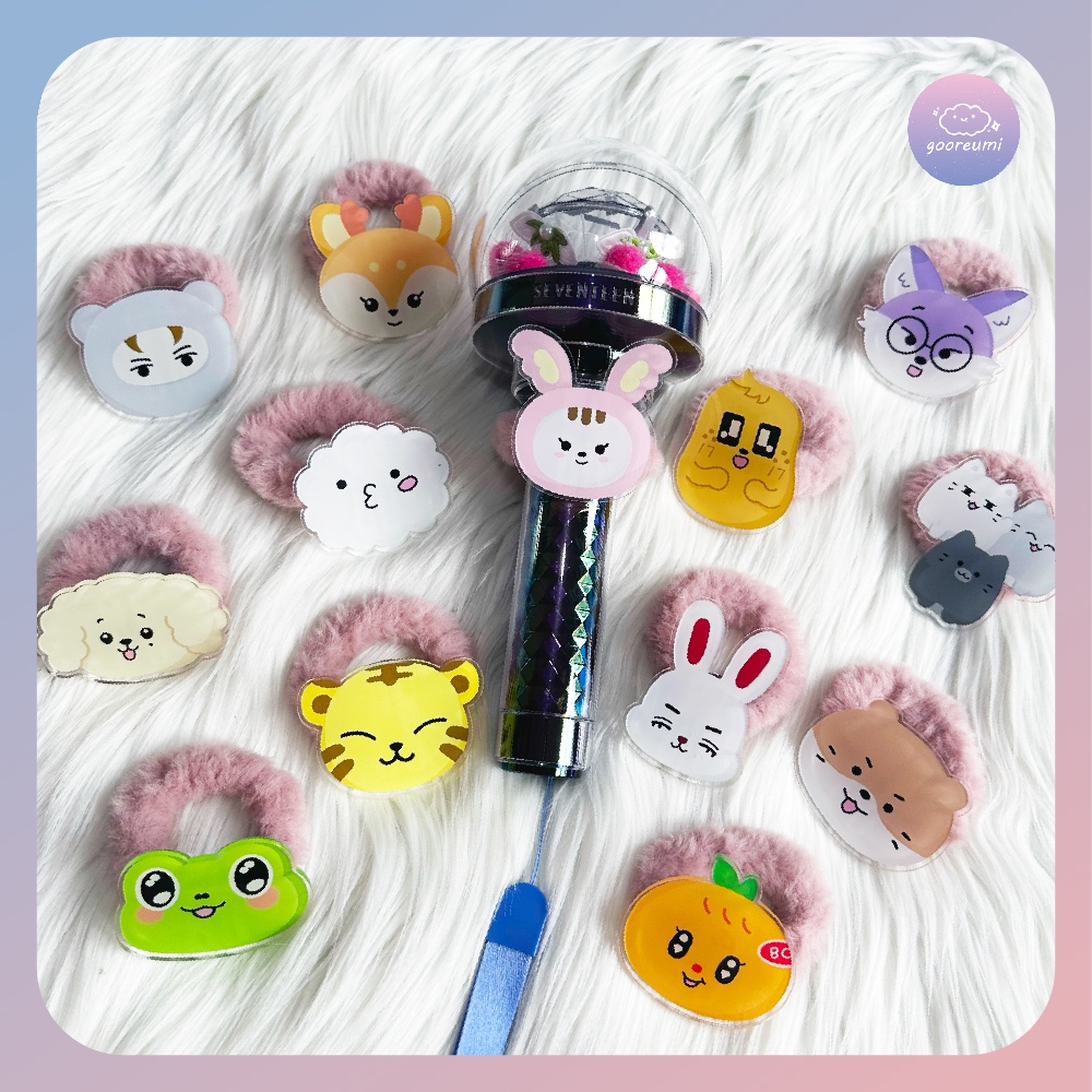 SEVENTEEN Acrylic Lightstick Deco with Scrunchie (Caratbong Deco / Popsocket) Miniteen Character