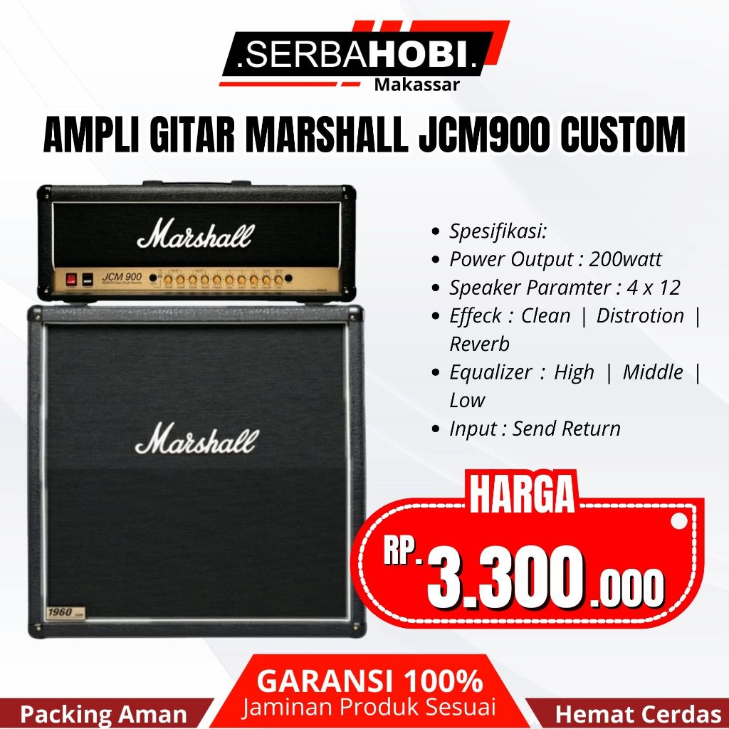 Ampli Gitar Marshall JCM900 Dengan Efek Distorsi Custom