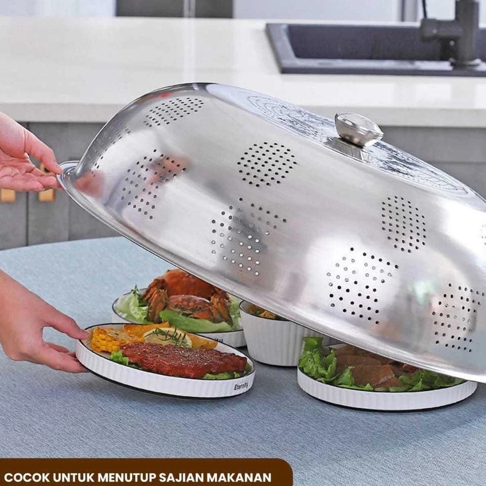 NEW TUDUNG SAJI MAKAN STAINLESS STEEL KUAT - DIAMETER 60/ TUDUNG SAJI STAINLESS BMW