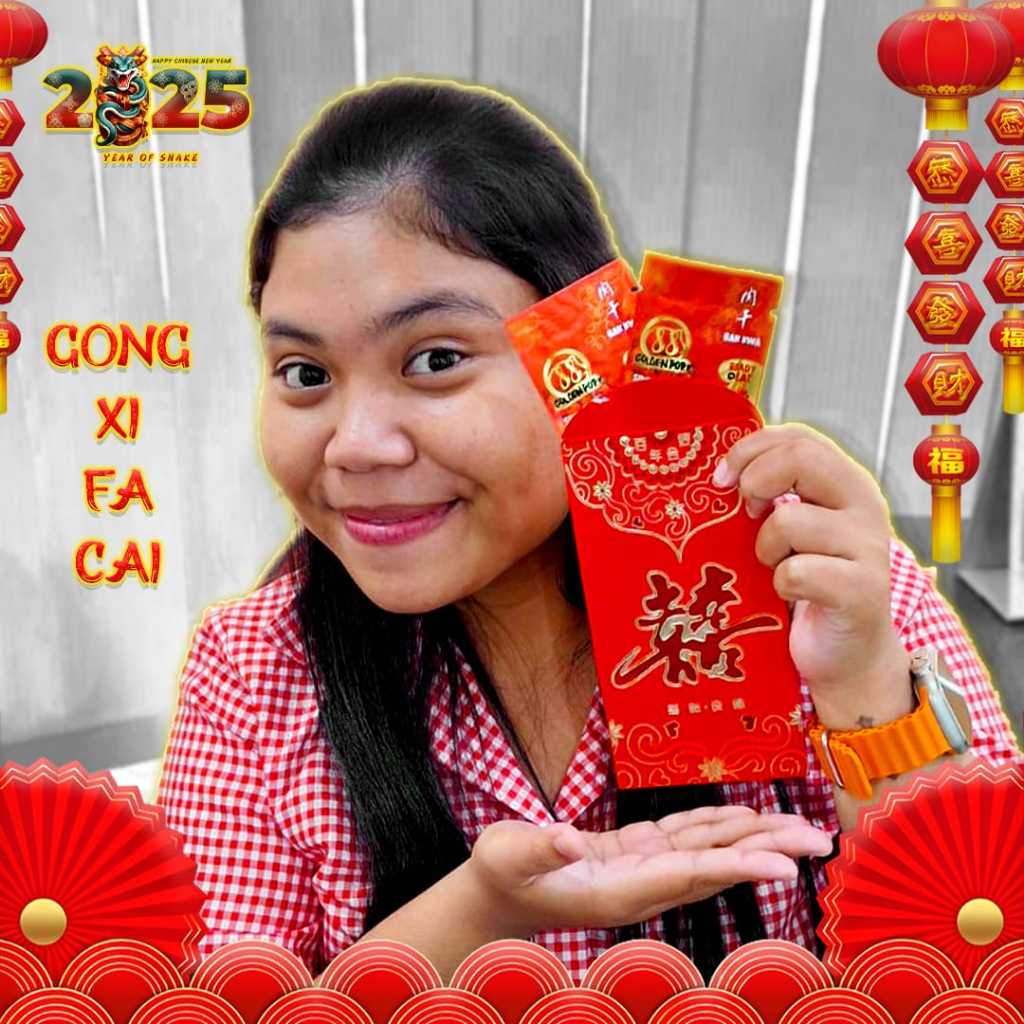 

Angpao Imlek- Dendeng babi-Golden Pork 8gr isi 4 sachet-Dendeng bentuk angpao