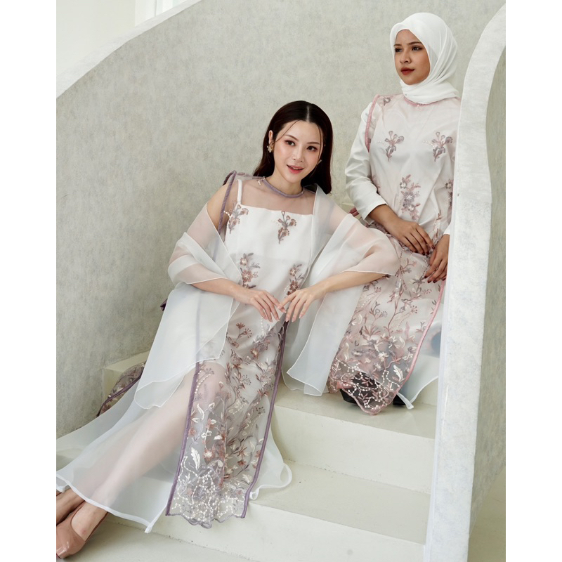 Elodie Dress by NAMÈLIS | Dress Floral untuk Outfit Iftar Bukber Buber Buka Bersama Kondangan Pesta 