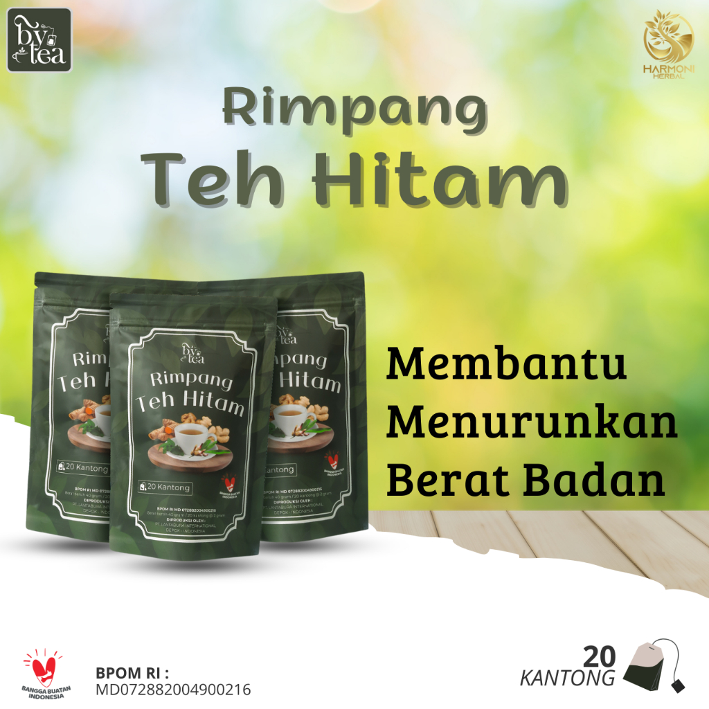 

3 Pouch Teh Rimpang ByeTea Rimpang Teh Hitam Untuk Melangsingkan Badan Diet 100% Herbal Alami BPOM