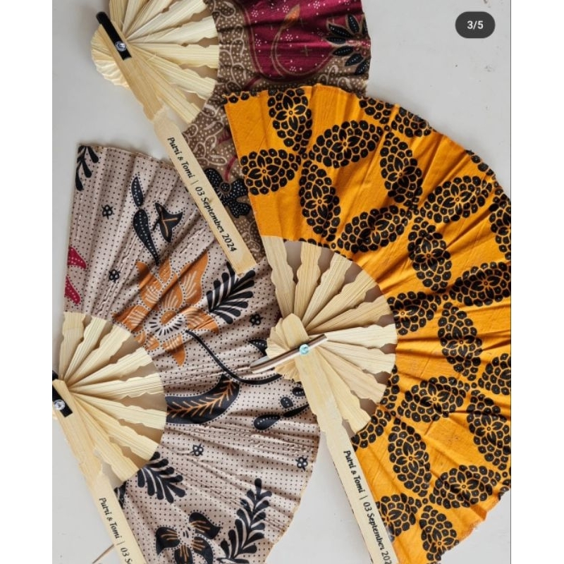 SOUVENIR KIPAS BATIK CUSTOM KEMAS PLASTIK