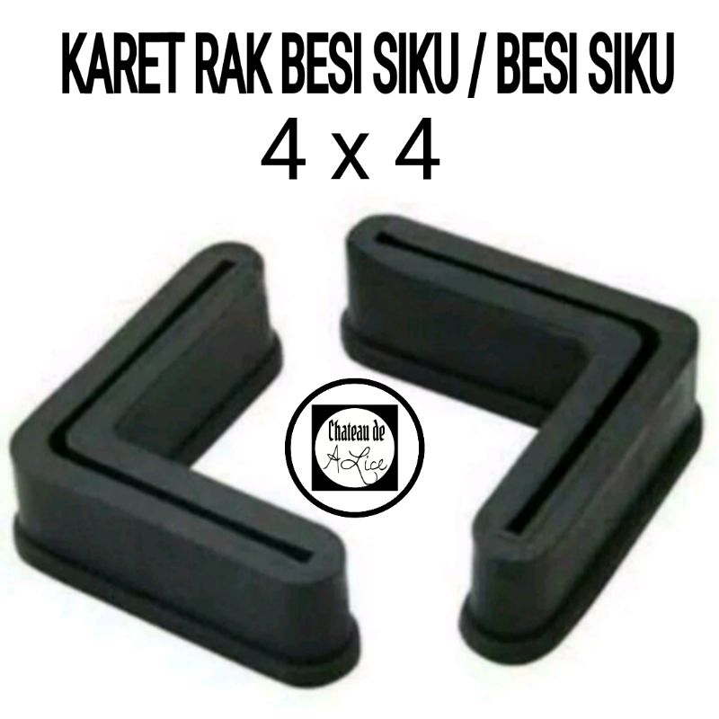 Karet siku 4 cm x 4 cm Kaki Rak Besi Siku