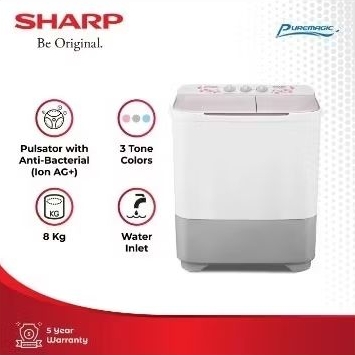 MESIN CUCI SHARP 2 TABUNG 90MW 8 KG