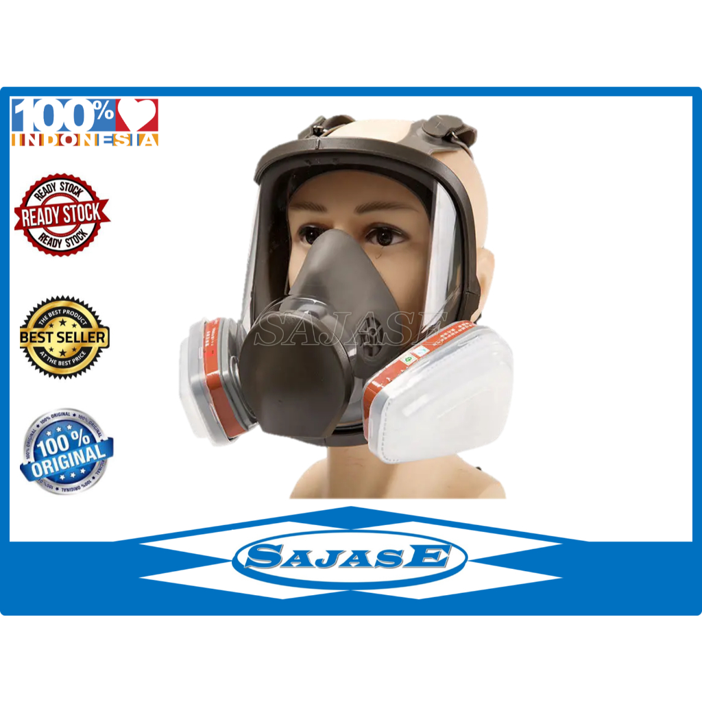 Masker Gas Amonia Full Face Respirator 6800 + Filter Masker Gas