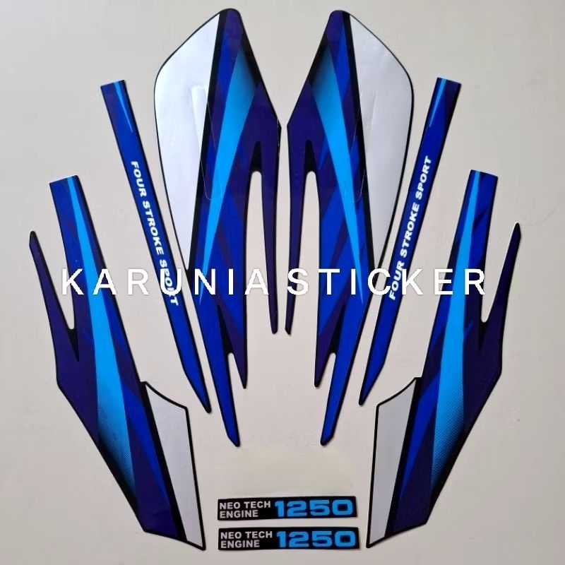 Striping lis sticker standar ori honda gl max gl pro biru silver stiker gl terbaru