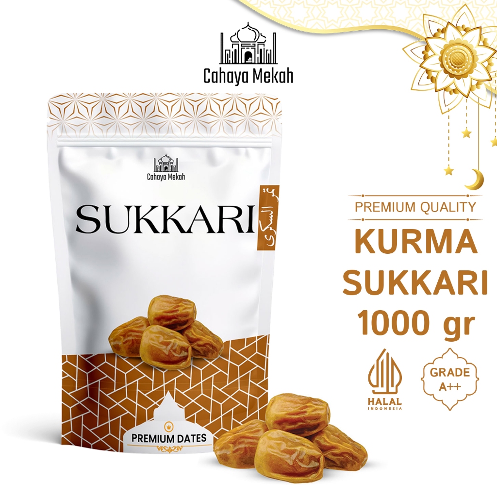

Cahaya Mekah Kurma Sukkari 1Kg Kemasan Pouch Premium Original High Quality Kurma Arab