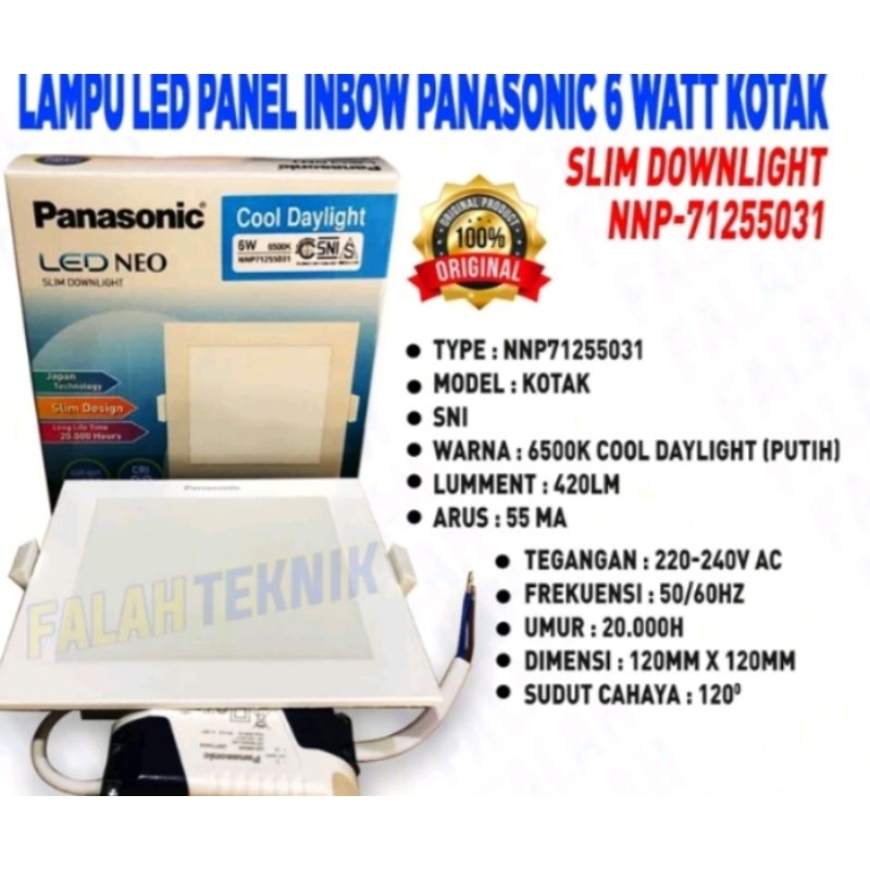 LED Slim Downlight Panel Kotak Panasonic 6W