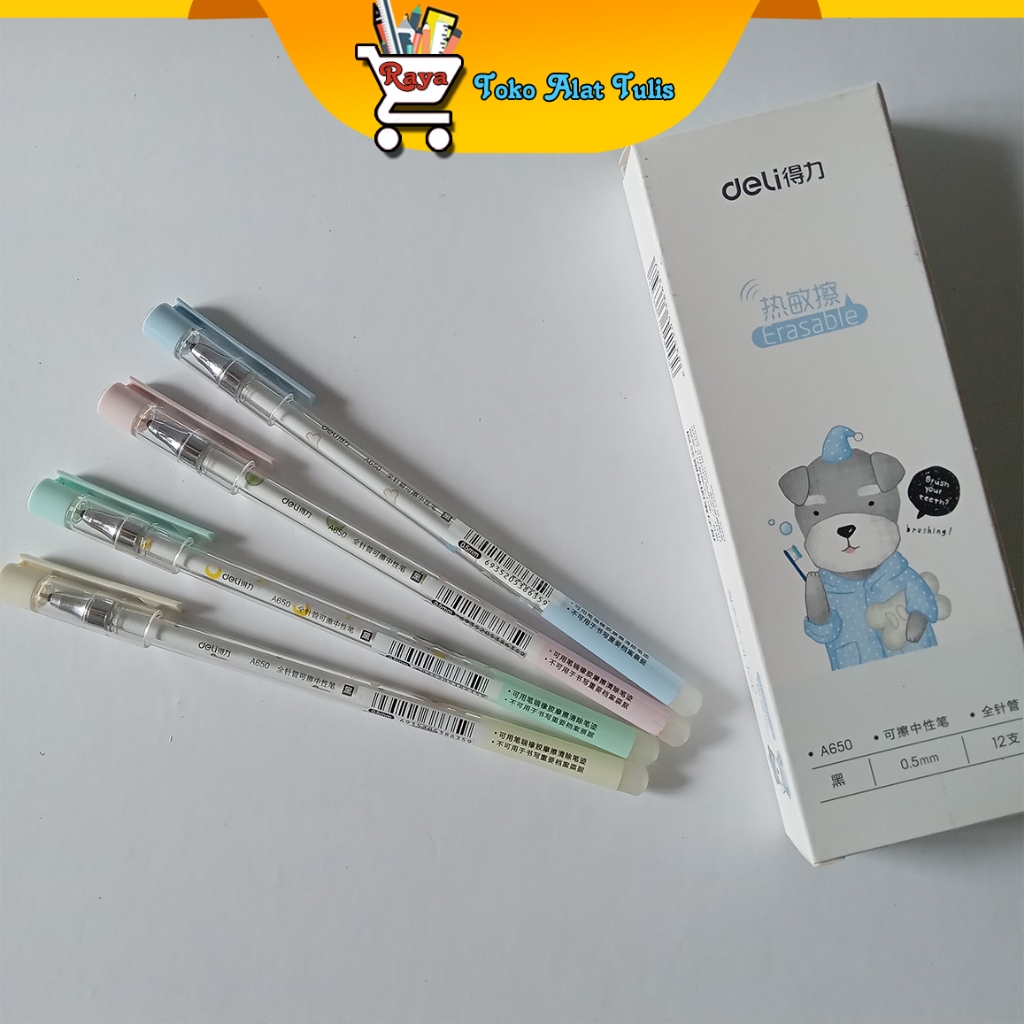 

Deli Erasable Gel Pen 0.5 Black - Puplen Hapus Gel 0.5 Hitam A650