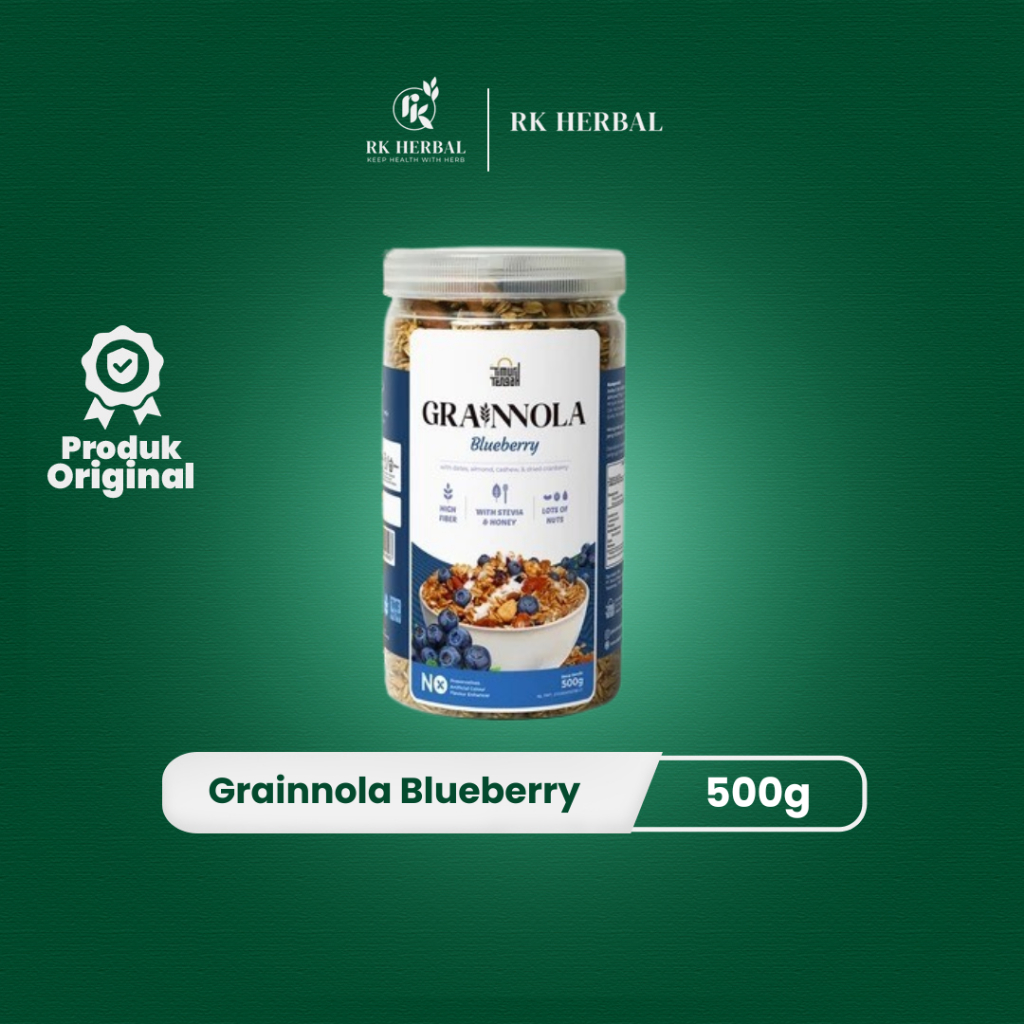 

GRAINNOLA Blueberry & Honey - Combo Granola Tinggi Serat 500 Gram dan 250 Gram