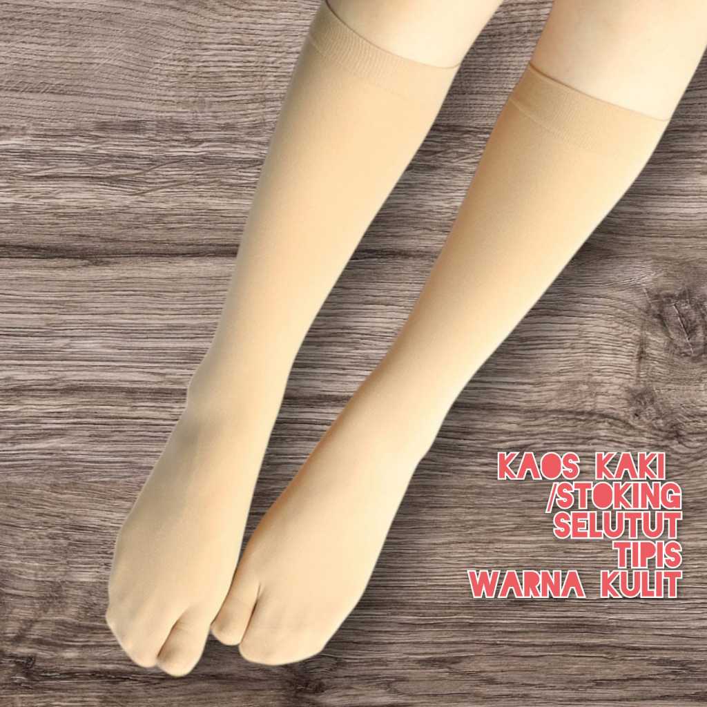 IVSHOP - Stoking Jempol Wanita Selutut Kaos Kaki Kulit Tipis Transparan Stocking Jempol Panjang Selu