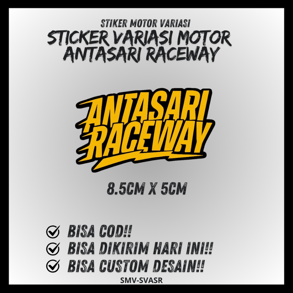 Sticker Helm Motor Antasari Raceway Stiker Race Kuning Vinyl STICKER CUTTING ANTASARI RACEWAY