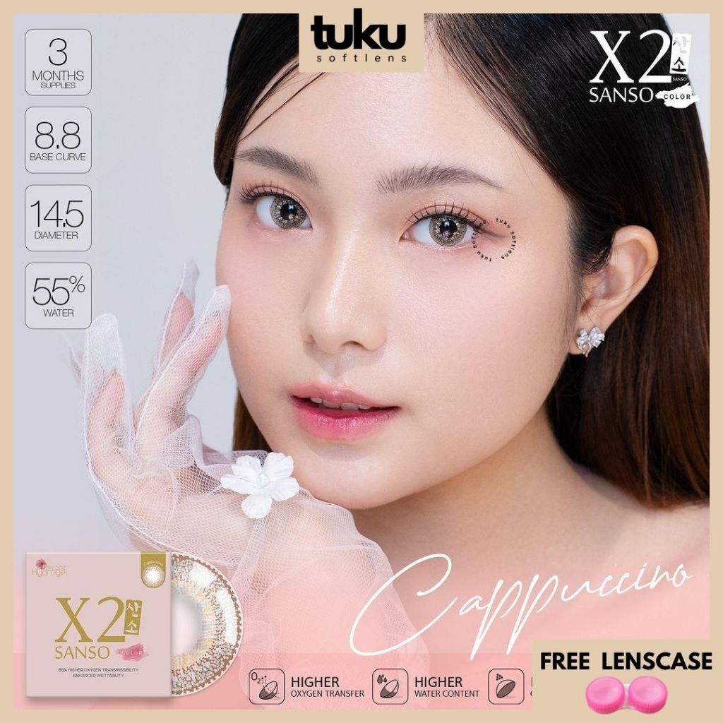 SOFTLENS X2 SANSO COLOR 14,5 MM NORMAL & MINUS (-4,50 S/D -10,00) BY X2 / SOFLEN X2 SANSO PREMIUM / 