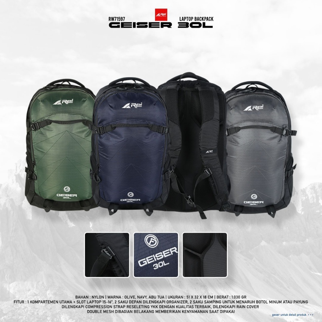 Ransel Geiser 30 Liter Daypack Arei Outdoorgear