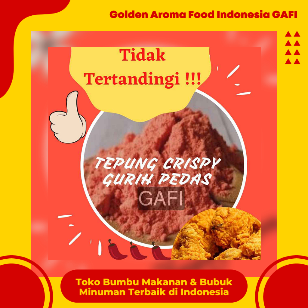 

GAFI Food Tepung Crispy Gurih Pedas 1 Kg Enak Gurih Murah Tepung Crispy Ayam Goreng Terbaik 1Kg Halal Kentucky Kiloan