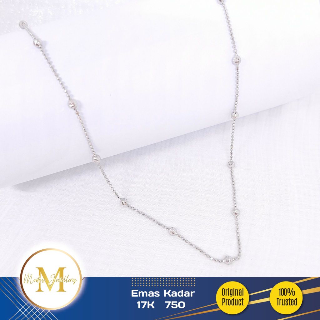 MODIS JEWELLERY - Kalung Biji Lada Kombinasi New Fashion Putih - Emas 17k  750