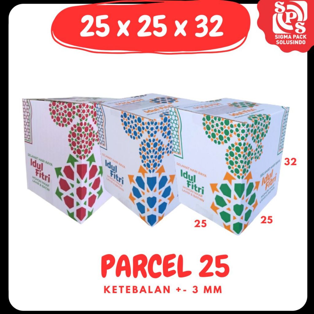 

Box Parcel 25x25x32 (Kecil) Kardus/Parcel/Lebaran/idul Fitri/Paket/sembako/hampers/dus/eid mubarak