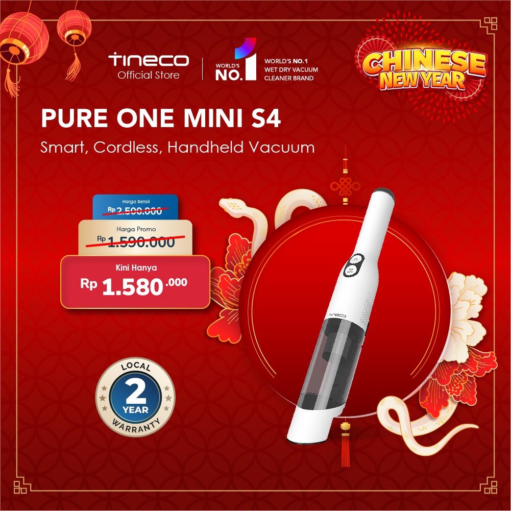 Tineco Pure One MINI S4 Smart Cordless Handheld Vacuum Cleaner Portable Mobil Penyedot Debu Vakum